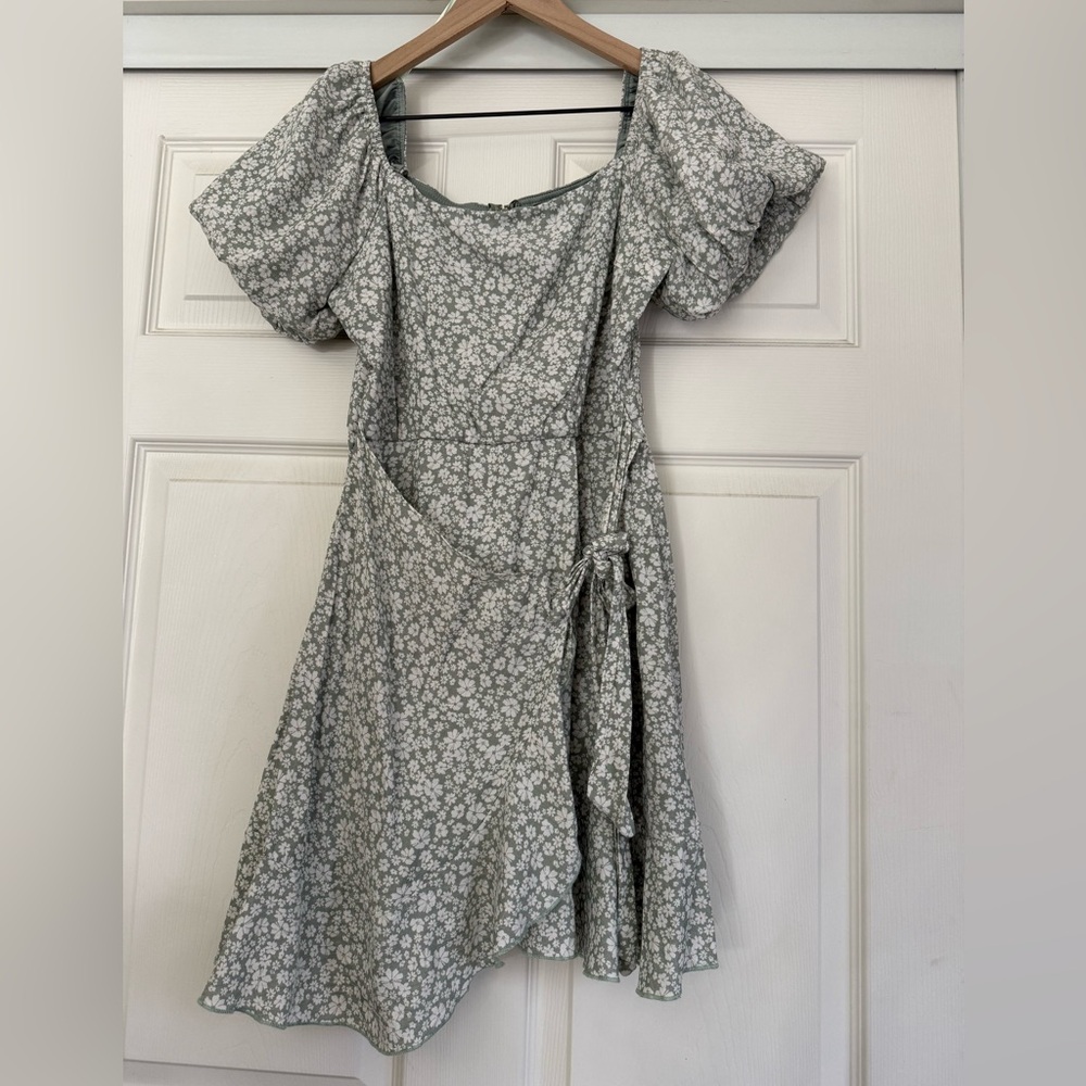 Green floral dress